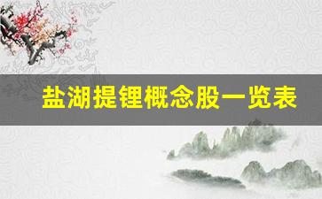 盐湖提锂概念股一览表(盐湖提锂概念股吧)_https://www.wguangz.com_广期所_第1张