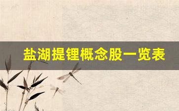 盐湖提锂概念股一览表彩虹精化(盐湖提锂概念股龙头一览)_https://www.huakunhengjia.com_财经资讯_第1张