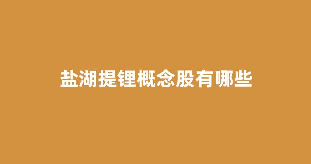 盐湖提锂概念股有哪些(盐湖提锂是什么板块)_https://www.hangfeite.com_上交所_第1张
