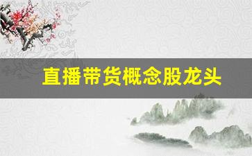直播带货概念股龙头(网络直播带货概念股)_https://www.wanyuyiyao.com_创业板_第1张