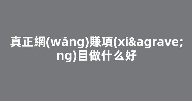 真正網(wǎng)賺項(xiàng)目做什么好 - 嚴(yán)選資源大全