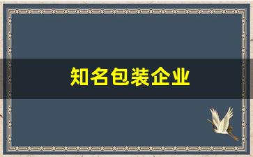 知名包装企业(国内知名包装企业)_https://www.lclxwz.com_上期所_第1张