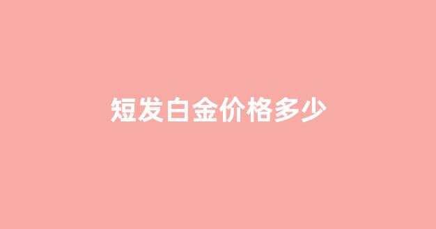 白金发多少钱_短发白金价格多少