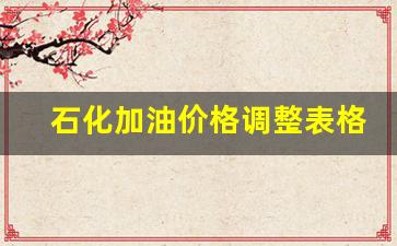 石化加油油价-石化加油价格调整表格