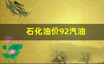 石化油价92汽油今日价格-石化油价92汽油