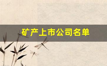 矿产上市公司名单(矿产上市企业)_https://www.lclxwz.com_大商所_第1张