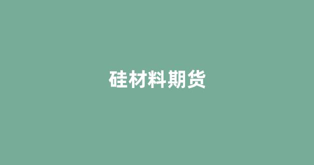 硅材料期货(硅料 期货)_https://www.taocizhiliang.com_设计报价_第1张