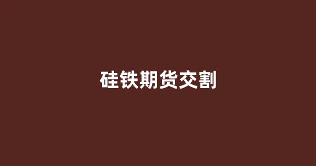 硅铁期货交割(硅铁期货交割标准)_https://www.xzdzcjn.com_深交所_第1张