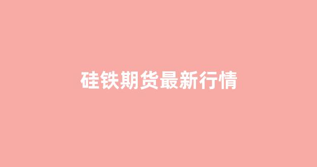 硅铁期货最新行情(硅铁期货最新行情金投网)_https://www.brunchezvous.com_旅游攻略_第1张