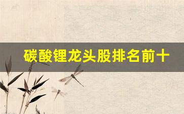 碳酸锂龙头股排名前十(碳酸锂 龙头股)_https://www.wguangz.com_上期所_第1张