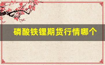 磷酸铁锂期货行情哪个软件可以看(磷酸铁锂材料市场价格)_https://www.rzcpcj.com_开网店_第1张