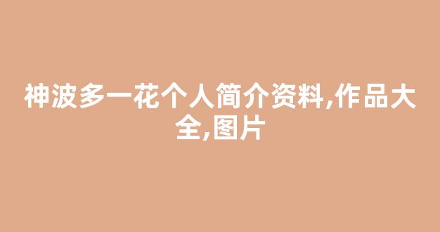 神波多一花个人简介资料,作品大全,图片