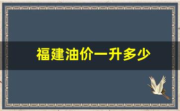 2021福建油价_福建油价一升多少
