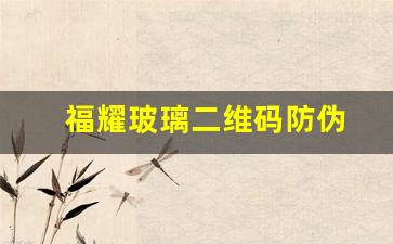 福耀玻璃二维码防伪(福耀玻璃二维码防伪码在哪)_https://www.nalian8.com_北交所_第1张