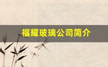 福耀玻璃公司简介(福耀玻璃公司简介地址)_https://www.eamstsz.com_上交所_第1张