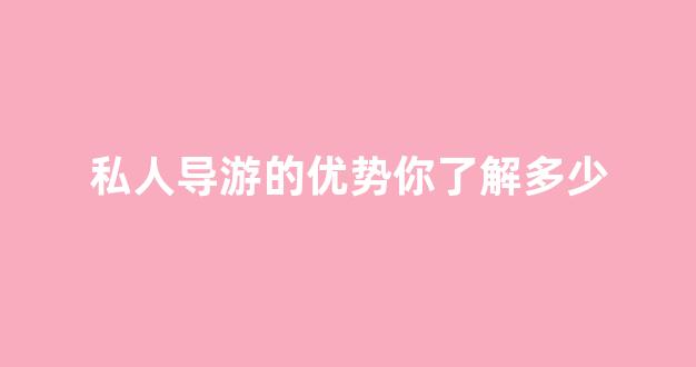 私人导游的优势你了解多少(私人导游赚钱吗)