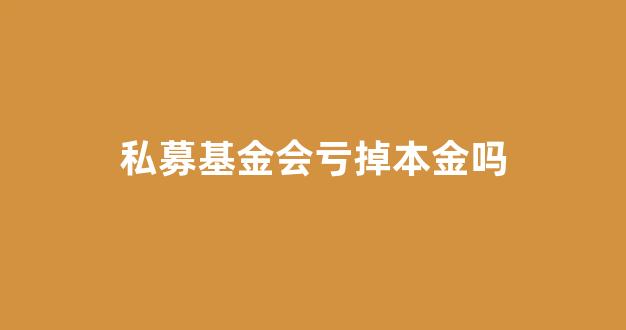 私募基金会亏掉本金吗(银行私募基金会亏掉本金吗)_https://www.syklpowerbike.com_北交所_第1张