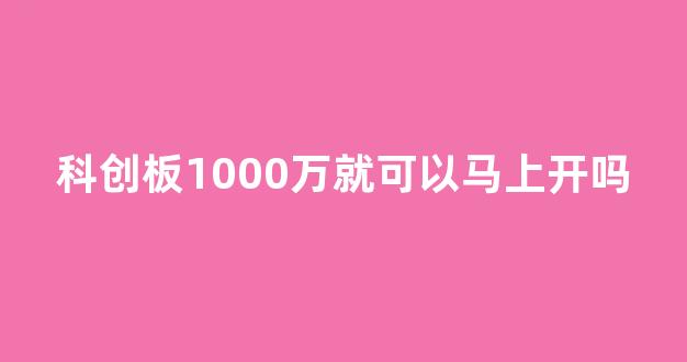 科创板1000万就可以马上开吗(科创板开户1000万放一天行吗)_https://www.luoxuangg888.com_北交所_第1张
