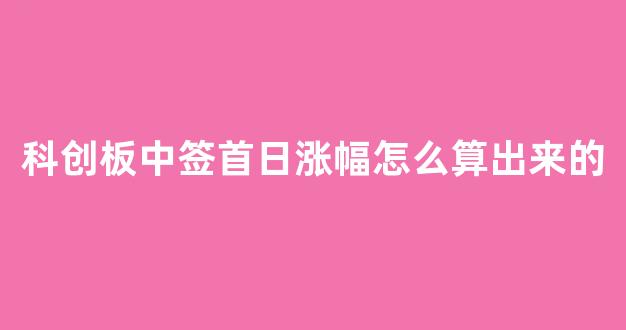 科创板中签首日涨幅怎么算出来的(科创板中签的股上市第一天就出吗)_https://www.heiljjianzu.com_创业板_第1张