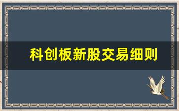 科创板新股交易细则(科创板新股交易细则查询)_https://www.brunchezvous.com_自驾游_第1张