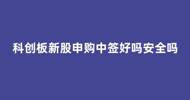 科创板新股申购中签好吗安全吗(科创板新股中签有风险吗)_https://www.shshucaipeisong.com_科创板_第1张