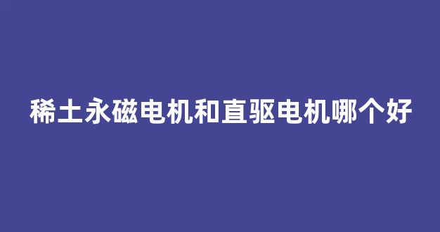 稀土永磁电机和直驱电机哪个好(稀土永磁电机优缺点)_https://www.hn-life.com_上交所_第1张