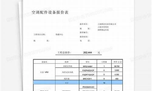 空调报价清单表-空调报价单模板表格