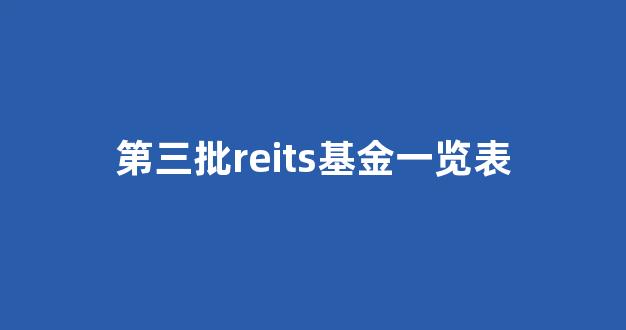 第三批reits基金一览表(首批reits公募基金)_https://www.hangfeite.com_深交所_第1张