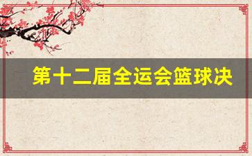第十二届全运会冠军名单-第十二届全运会篮球决赛