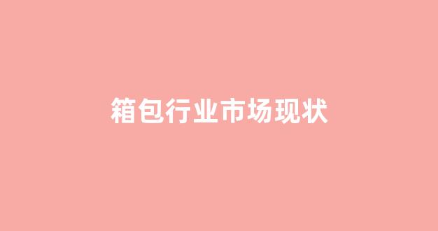 箱包行业市场现状(箱包行业市场现状调查)_https://www.hhem8.com_深交所_第1张