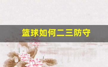 篮球二三进攻战术-篮球如何二三防守