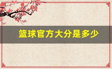 篮球大分还是小分-篮球官方大分是多少