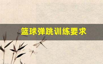 篮球弹跳力训练-篮球弹跳训练要求