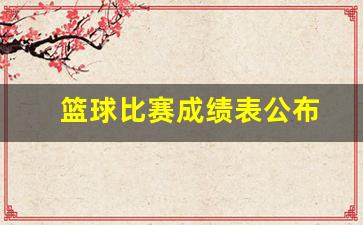 篮球比赛成绩表公布-篮球比赛成绩公告表