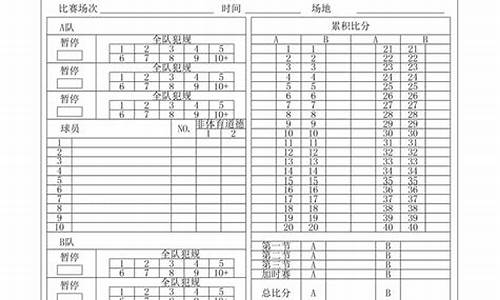 篮球赛事记分表最新_篮球赛事记分表最新图片