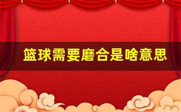 篮球需要磨合的好还是不需要磨合的好-篮球需要磨合是啥意思