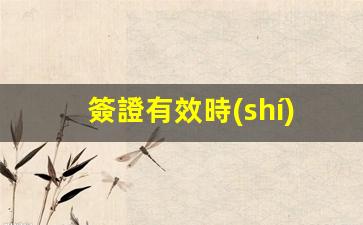 簽證有效時(shí)間多久(簽證有時(shí)效嗎)
