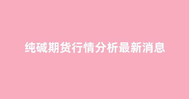 纯碱期货行情分析最新消息(纯碱期货行情分析最新消息新闻)_https://www.rzcpcj.com_开网店_第1张