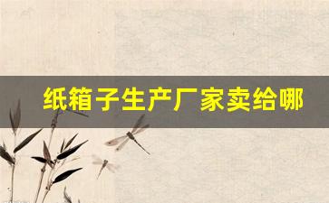 纸箱子生产厂家卖给哪里(做纸箱厂的业务是哪里来的)_https://www.wanyuyiyao.com_科创板_第1张