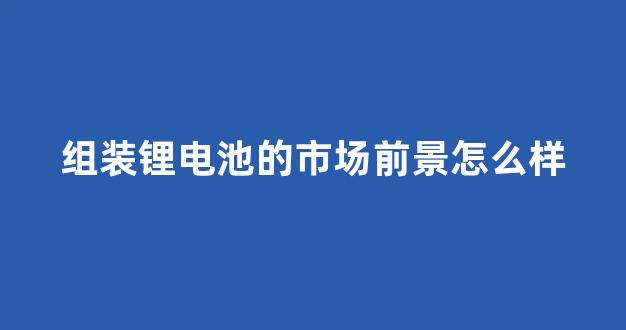 组装锂电池的市场前景怎么样(锂电池爆炸几率大吗)_https://www.jnskb.com_装修公司_第1张