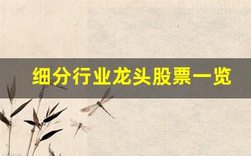 细分行业龙头股票一览表(细分行业龙头股票一览表最新)_https://www.jnskb.com_装修公司_第1张