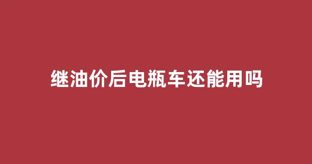 继油价后电瓶车还能用吗_电动车普及后油价