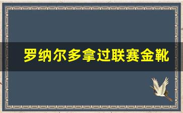 罗纳尔多拿过联赛金靴吗-罗纳尔多拿了几个金靴