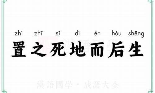 置之死地而后生的意思_置之死地而后生的意思和含义