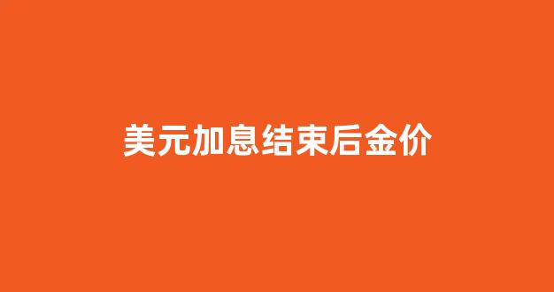 加息美元升值_美元加息结束后金价