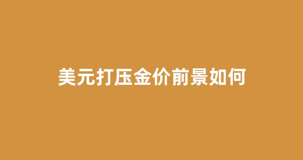 美元打压金价前景如何_美元打压黄金