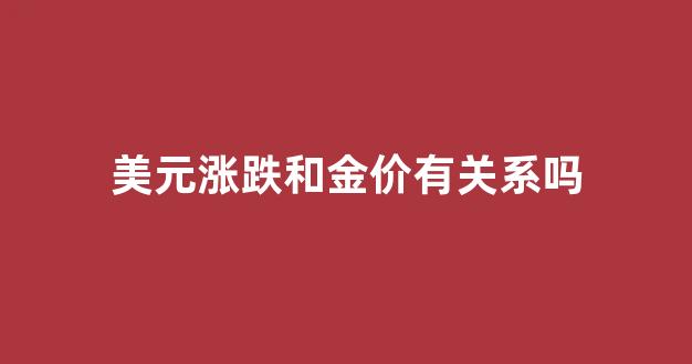 美元涨跌和金价有关系吗_美元的涨跌和国际金价的关系