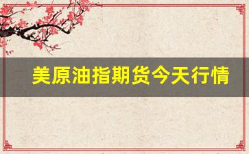 美原油指期货今天行情走势(美原油期货指数实时行情)_https://www.cangshenghg.com_财经新闻_第1张