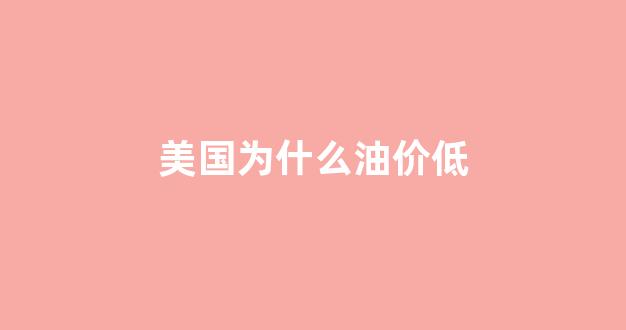 美国油为什么那么便宜_美国为什么油价低