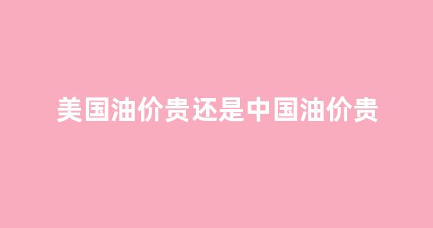 美国油价贵还是中国油价贵_美国和中国的油价比较